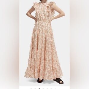 Scotch & Soda Cream and Peach Floral Maxi Dress
